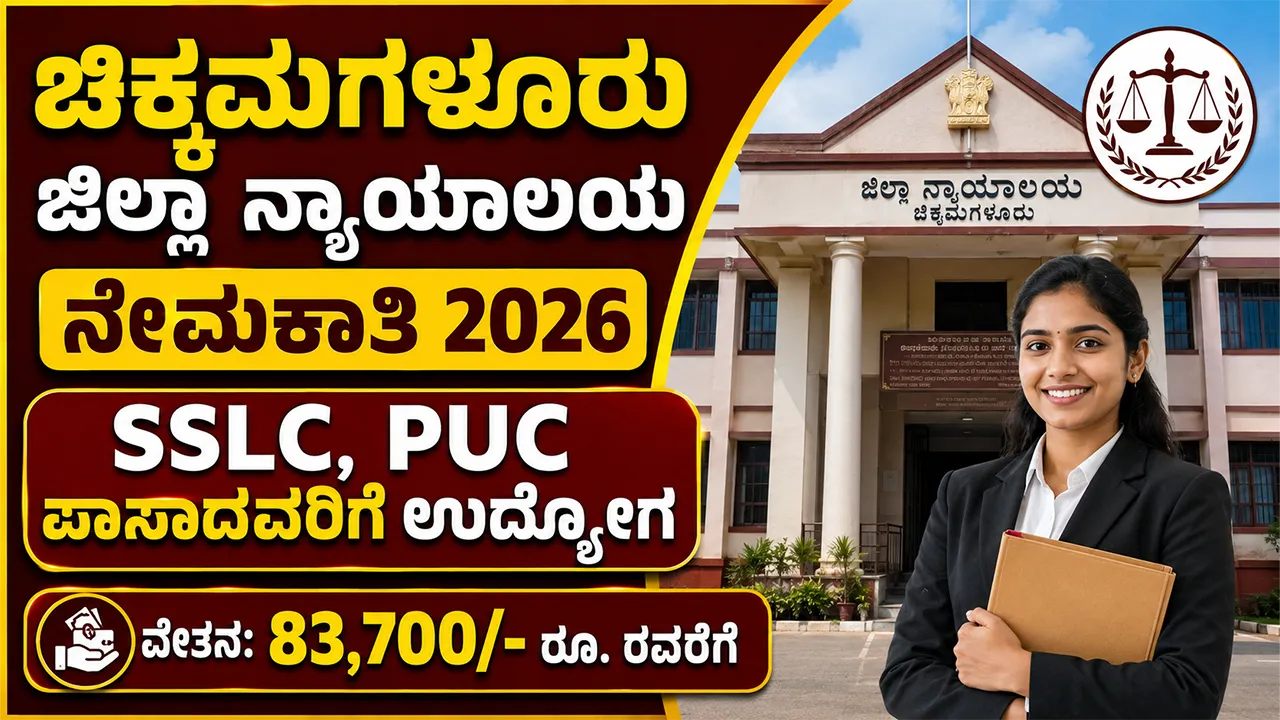 Chikkamagaluru District Court Recruitment 2026 Apply Online