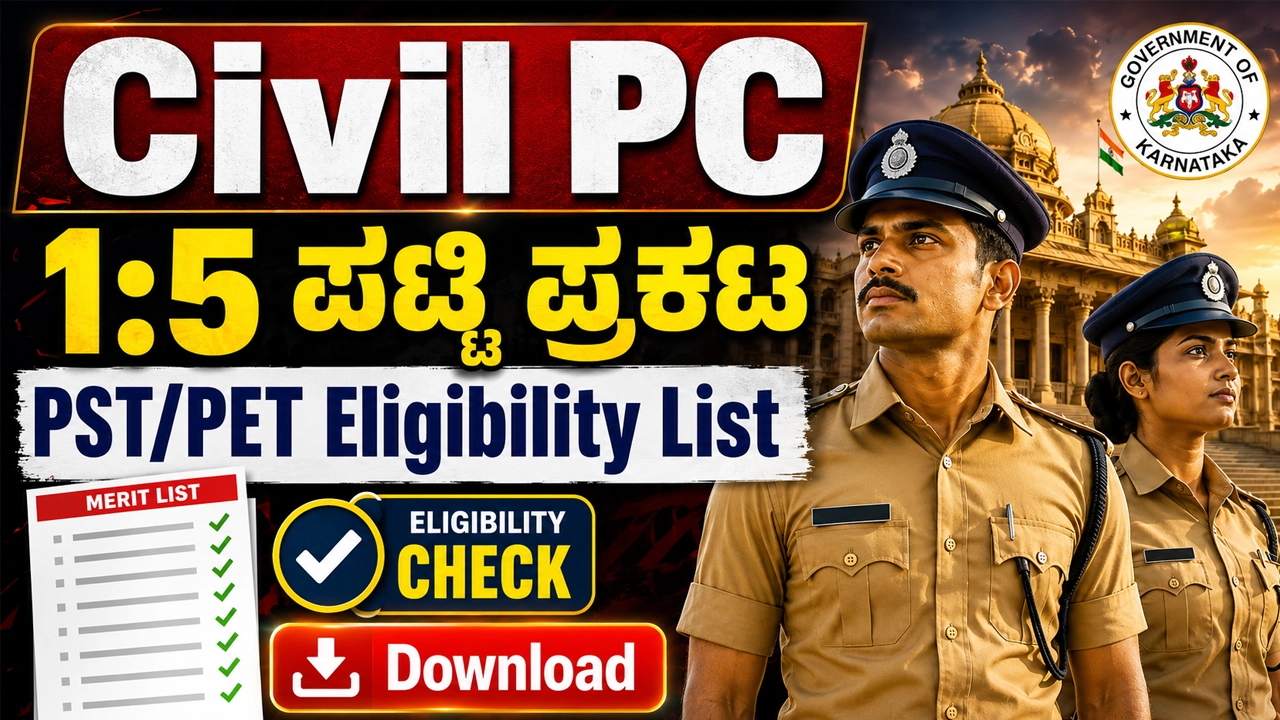 Karnataka Civil Police Constable PST-PET Eligibility List 2026