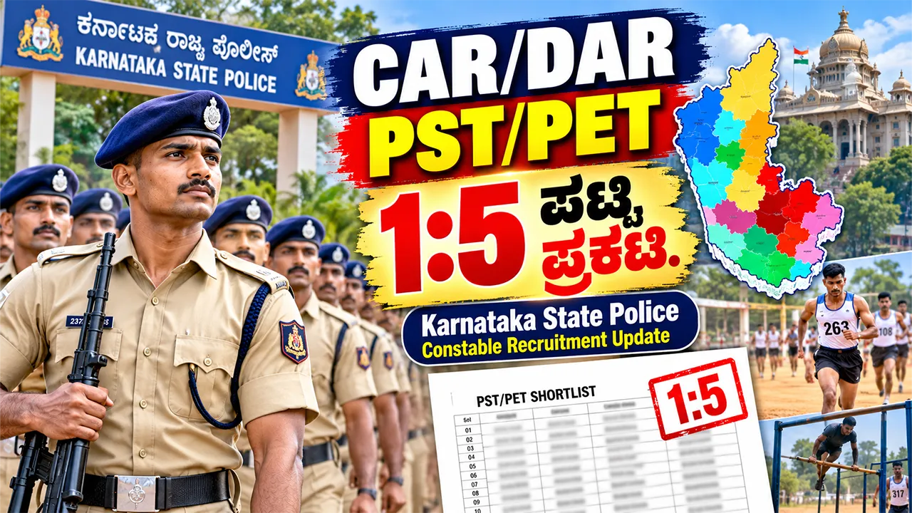 Karnataka CAR DAR Police Constable 1-5 PST PET Eligibility List 2026
